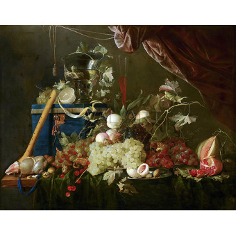 РЕПРОДУКЦИИ НА КАРТИНИ Натюрморт с плодове и кутия за бижута (1650)